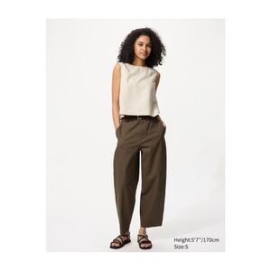 NWT Uniqlo Linen Cotton Tapered Pants Size XS